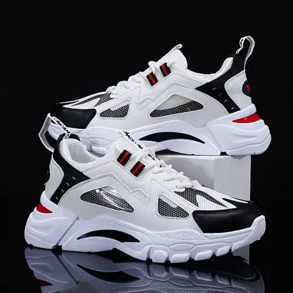 Ramboappliance Men Spring Autumn Fashion Casual Colorblock Mesh Cloth Breathable Lightweight Rubber Platform Shoes Sneakers